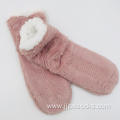 PINK PV fleece home socks non-slip women's socks